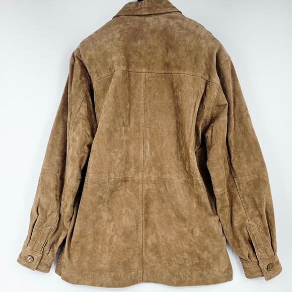 Austin Clothing Co. Button Leather Suede Coat Chore Jacket M 3712 - Picture 2 of 10